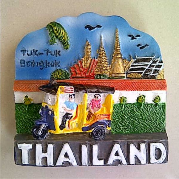 Jual Souvenir Magnet kulkas tuk tuk temple Thailand