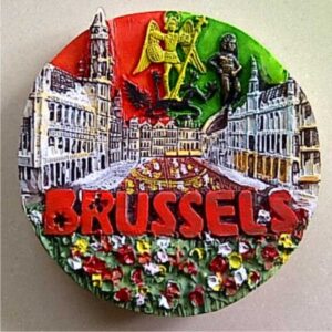 Jual Souvenir Magnet kulkas Brussels bulat Belgia