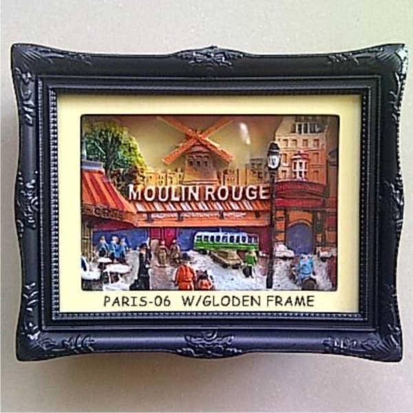 Jual Souvenir Pajangan Paris - 06 W.Golden Frame