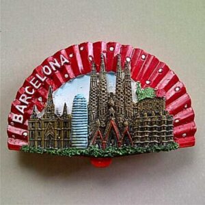 Jual Souvenir Magnet kulkas Barcelona Kipas