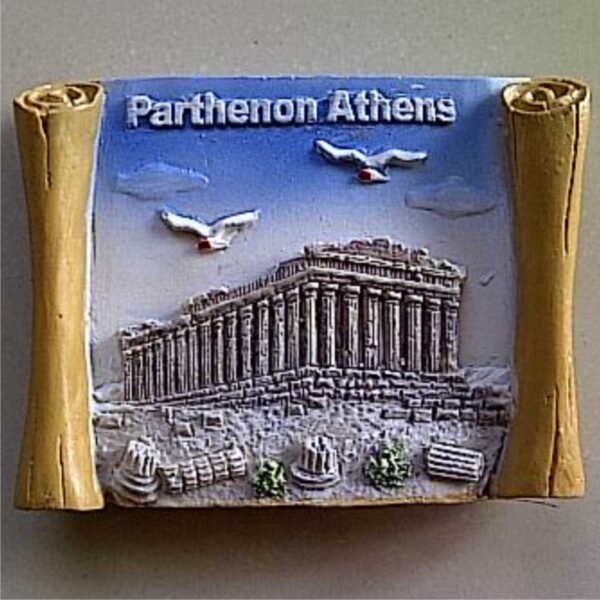 Jual Souvenir Tempelan kulkas Pathenon Athens Scroll Yunani