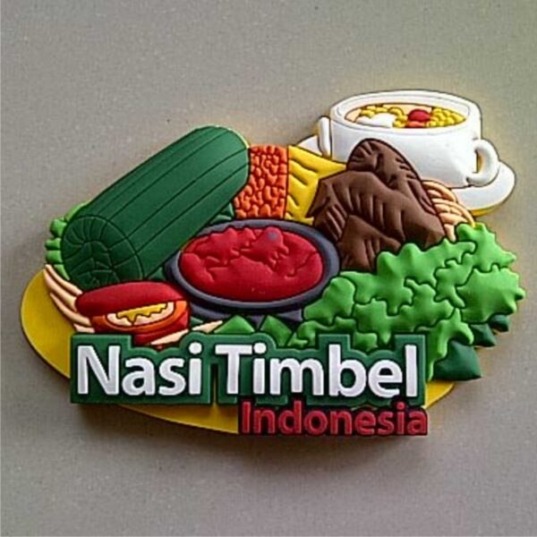 Jual Souvenir Tempelan kulkas Nasi Timbel Indonesia