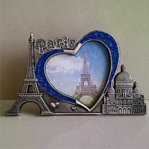 Jual Souvenir Frame Foto Paris hati Biru
