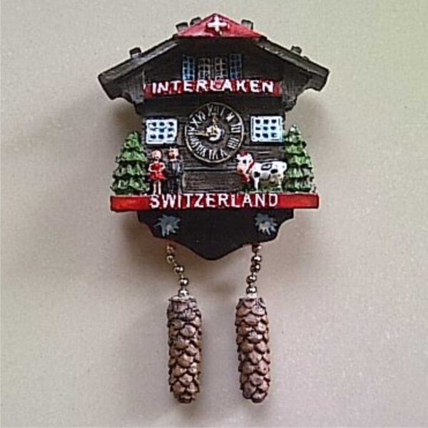 Jual Souvenir Magnet kulkas Swiss Jam Hitam