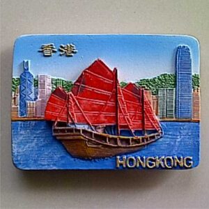Jual Souvenir Magnet kulkas Hongkong Kapal Merah